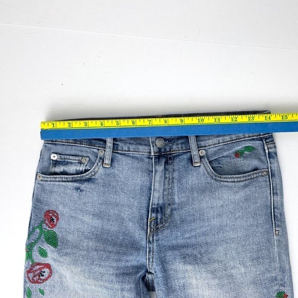 GAP Women's Jeans Best Girlfriend Straight Leg Distressed Embroidered size 25 - Picture 3 of 9